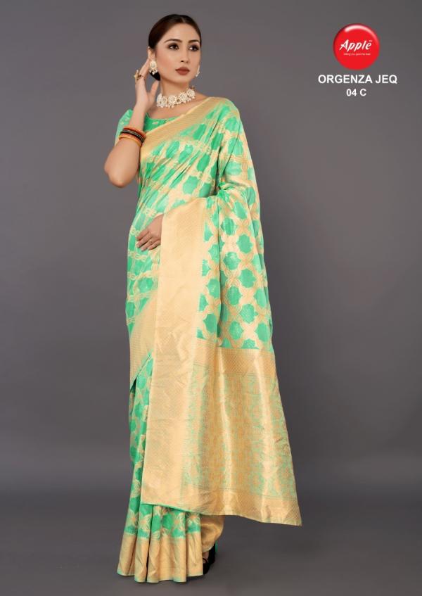 Apple Organza Jeq 04 Fastival Wear Organza  Designer Saree Collection